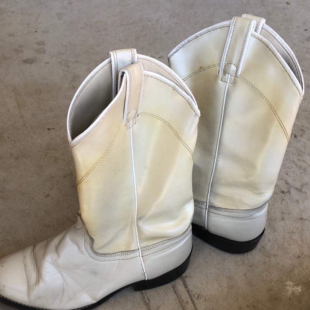 Ok condition white cowboy boots